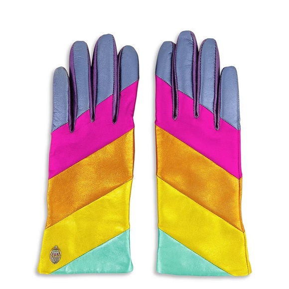 KURT GEIGER LONDON Rainbow Leather Gloves - Picture 2 of 10
